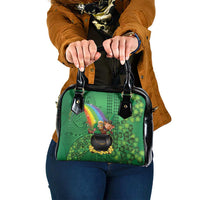Hawaii Saint Patrick's Day Shoulder Handbag Funny Leprechaun With Pot Of Gold - Polynesian Tattoo LT14 One Size Green - Polynesian Pride