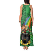 Hawaii Saint Patrick's Day Tank Maxi Dress Funny Leprechaun With Pot Of Gold - Polynesian Tattoo LT14 - Polynesian Pride
