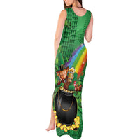 Hawaii Saint Patrick's Day Tank Maxi Dress Funny Leprechaun With Pot Of Gold - Polynesian Tattoo LT14 - Polynesian Pride