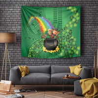 Hawaii Saint Patrick's Day Tapestry Funny Leprechaun With Pot Of Gold - Polynesian Tattoo LT14 Green - Polynesian Pride