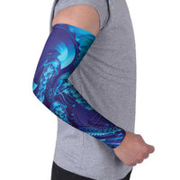Purple Paradise Polynesia Jellyfish Arm Sleeves Plumeria Polynesian Tattoo Glowing Vibes LT14 - Polynesian Pride