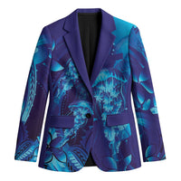 Purple Paradise Polynesia Jellyfish Blazer Plumeria Polynesian Tattoo Glowing Vibes