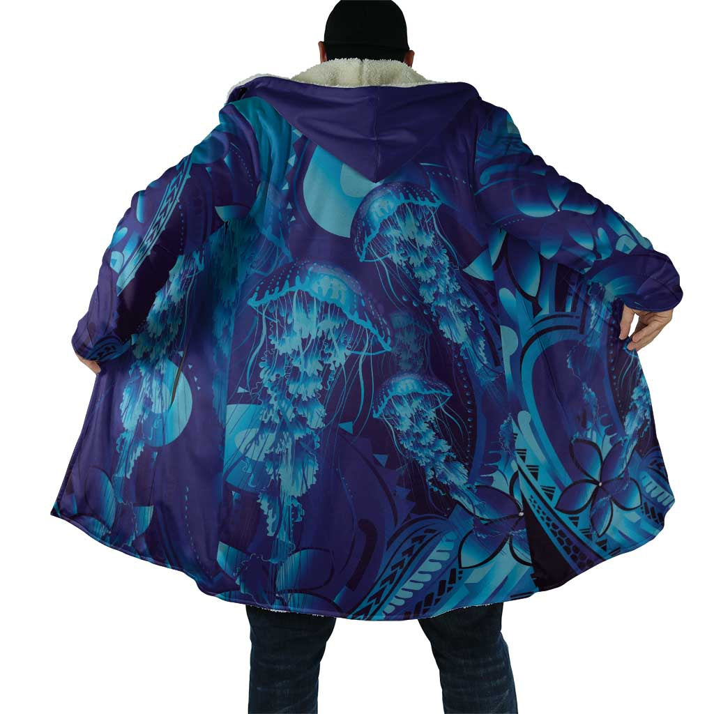 Purple Paradise Polynesia Jellyfish Cloak Plumeria Polynesian Tattoo Glowing Vibes