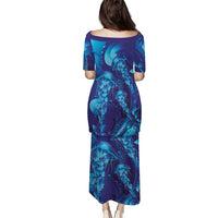 Purple Paradise Polynesia Jellyfish Family Matching Puletasi and Hawaiian Shirt Plumeria Polynesian Tattoo Glowing Vibes LT14 - Polynesian Pride