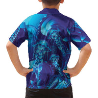 Purple Paradise Polynesia Jellyfish Family Matching Summer Maxi Dress and Hawaiian Shirt Plumeria Polynesian Tattoo Glowing Vibes LT14 - Polynesian Pride