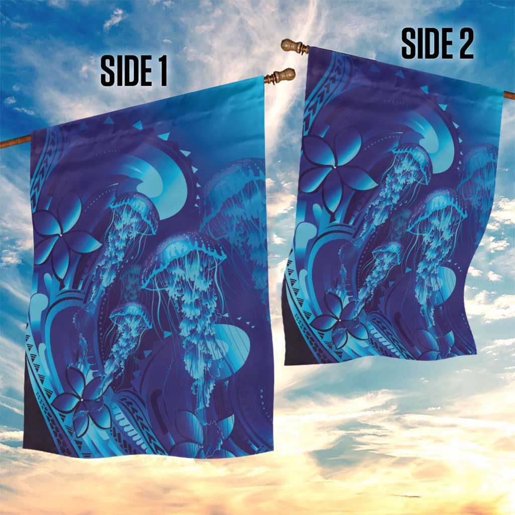 Purple Paradise Polynesia Jellyfish Garden Flag Plumeria Polynesian Tattoo Glowing Vibes LT14 - Polynesian Pride