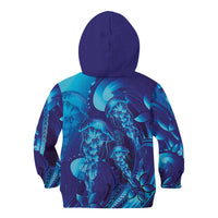 Purple Paradise Polynesia Jellyfish Kid Hoodie Plumeria Polynesian Tattoo Glowing Vibes