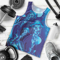 Purple Paradise Polynesia Jellyfish Men Tank Top Plumeria Polynesian Tattoo Glowing Vibes