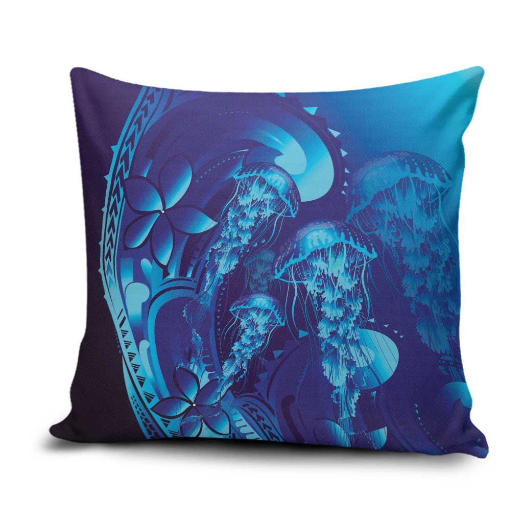 Purple Paradise Polynesia Jellyfish Pillow Cover Plumeria Polynesian Tattoo Glowing Vibes LT14 Purple - Polynesian Pride