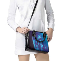 Purple Paradise Polynesia Jellyfish Shoulder Handbag Plumeria Polynesian Tattoo Glowing Vibes