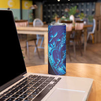 Purple Paradise Polynesia Jellyfish Skinny Tumbler Plumeria Polynesian Tattoo Glowing Vibes LT14 - Polynesian Pride