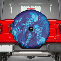 Purple Paradise Polynesia Jellyfish Spare Tire Cover Plumeria Polynesian Tattoo Glowing Vibes