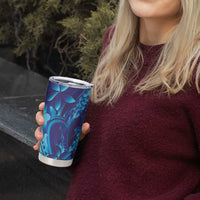 Purple Paradise Polynesia Jellyfish Tumbler Cup Plumeria Polynesian Tattoo Glowing Vibes