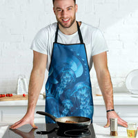 Blue Gradient Polynesia Jellyfish Apron Plumeria Polynesian Tattoo Glowing Vibes