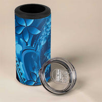 Blue Gradient Polynesia Jellyfish 4 in 1 Can Cooler Tumbler Plumeria Polynesian Tattoo Glowing Vibes LT14 - Polynesian Pride