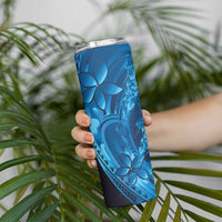 Blue Gradient Polynesia Jellyfish Skinny Tumbler Plumeria Polynesian Tattoo Glowing Vibes