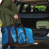 Blue Gradient Polynesia Jellyfish Travel Bag Plumeria Polynesian Tattoo Glowing Vibes
