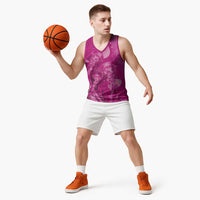 Pink Gradient Polynesia Jellyfish Basketball Jersey Plumeria Polynesian Tattoo Glowing Vibes