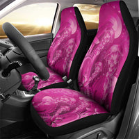 Pink Gradient Polynesia Jellyfish Car Seat Cover Plumeria Polynesian Tattoo Glowing Vibes
