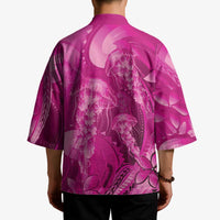 Pink Gradient Polynesia Jellyfish Kimono Plumeria Polynesian Tattoo Glowing Vibes