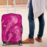 Pink Gradient Polynesia Jellyfish Luggage Cover Plumeria Polynesian Tattoo Glowing Vibes LT14 Pink - Polynesian Pride