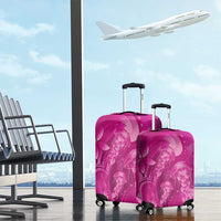 Pink Gradient Polynesia Jellyfish Luggage Cover Plumeria Polynesian Tattoo Glowing Vibes LT14 - Polynesian Pride