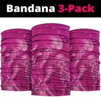 Pink Gradient Polynesia Jellyfish Neck Gaiter Plumeria Polynesian Tattoo Glowing Vibes