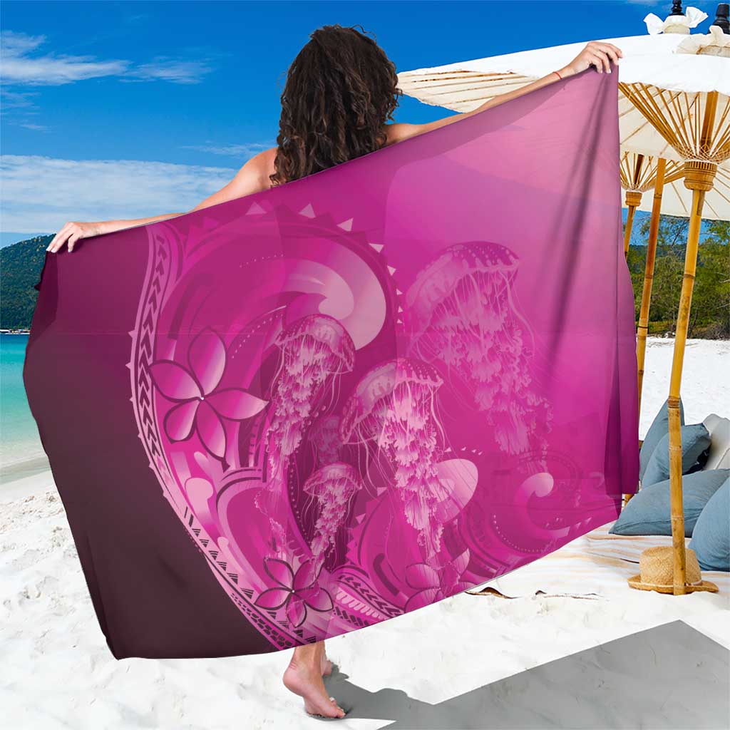 Pink Gradient Polynesia Jellyfish Sarong Plumeria Polynesian Tattoo Glowing Vibes