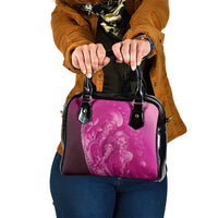 Pink Gradient Polynesia Jellyfish Shoulder Handbag Plumeria Polynesian Tattoo Glowing Vibes
