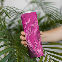Pink Gradient Polynesia Jellyfish Skinny Tumbler Plumeria Polynesian Tattoo Glowing Vibes