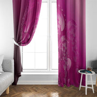 Pink Gradient Polynesia Jellyfish Window Curtain Plumeria Polynesian Tattoo Glowing Vibes