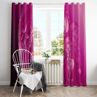Pink Gradient Polynesia Jellyfish Window Curtain Plumeria Polynesian Tattoo Glowing Vibes