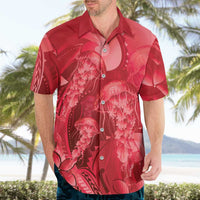 Red Gradient Polynesia Jellyfish Hawaiian Shirt Plumeria Polynesian Tattoo Glowing Vibes LT14 - Polynesian Pride