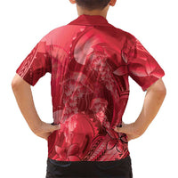 Red Gradient Polynesia Jellyfish Hawaiian Shirt Plumeria Polynesian Tattoo Glowing Vibes LT14 - Polynesian Pride