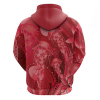 Red Gradient Polynesia Jellyfish Hoodie Plumeria Polynesian Tattoo Glowing Vibes LT14 - Polynesian Pride