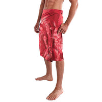 Red Gradient Polynesia Jellyfish Lavalava Plumeria Polynesian Tattoo Glowing Vibes