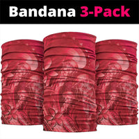 Red Gradient Polynesia Jellyfish Neck Gaiter Plumeria Polynesian Tattoo Glowing Vibes