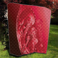 Red Gradient Polynesia Jellyfish Quilt Plumeria Polynesian Tattoo Glowing Vibes