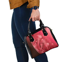 Red Gradient Polynesia Jellyfish Shoulder Handbag Plumeria Polynesian Tattoo Glowing Vibes LT14 - Polynesian Pride