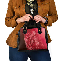Red Gradient Polynesia Jellyfish Shoulder Handbag Plumeria Polynesian Tattoo Glowing Vibes LT14 - Polynesian Pride
