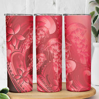 Red Gradient Polynesia Jellyfish Skinny Tumbler Plumeria Polynesian Tattoo Glowing Vibes
