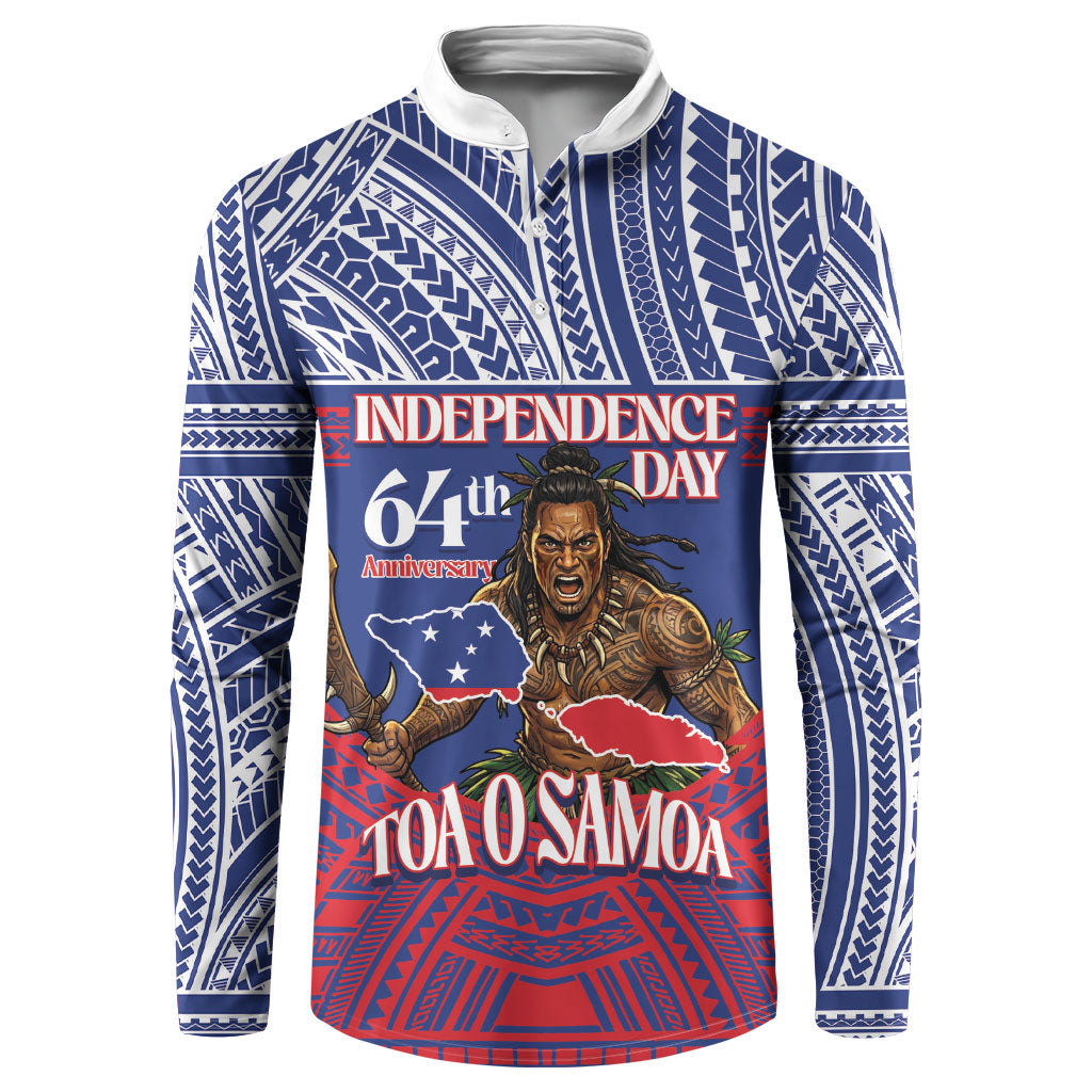 Personalised Samoa Independence Day Button Sweatshirt 64th Anniversary Toa O Samoa