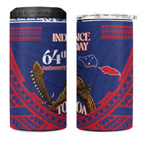 Samoa Independence Day 4 in 1 Can Cooler Tumbler 64th Anniversary Toa O Samoa LT14 One Size: 16 oz Blue - Polynesian Pride