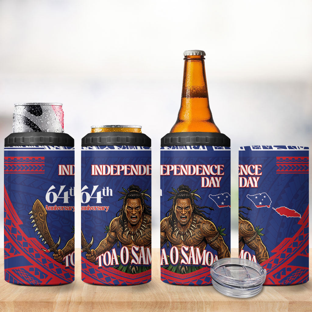 Samoa Independence Day 4 in 1 Can Cooler Tumbler 64th Anniversary Toa O Samoa LT14 - Polynesian Pride