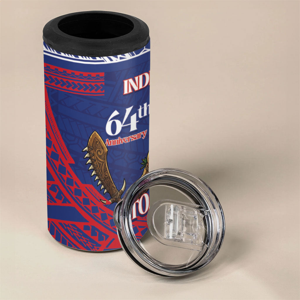 Samoa Independence Day 4 in 1 Can Cooler Tumbler 64th Anniversary Toa O Samoa LT14 - Polynesian Pride