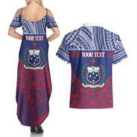 Personalised Samoa Independence Day Couples Matching Summer Maxi Dress and Hawaiian Shirt 64th Anniversary Toa O Samoa