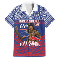 Personalised Samoa Independence Day Family Matching Long Sleeve Bodycon Dress and Hawaiian Shirt 64th Anniversary Toa O Samoa LT14 Dad's Shirt - Short Sleeve Blue - Polynesian Pride