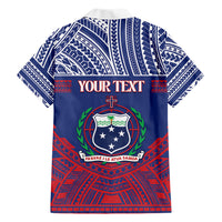 Personalised Samoa Independence Day Family Matching Off The Shoulder Long Sleeve Dress and Hawaiian Shirt 64th Anniversary Toa O Samoa LT14 - Polynesian Pride