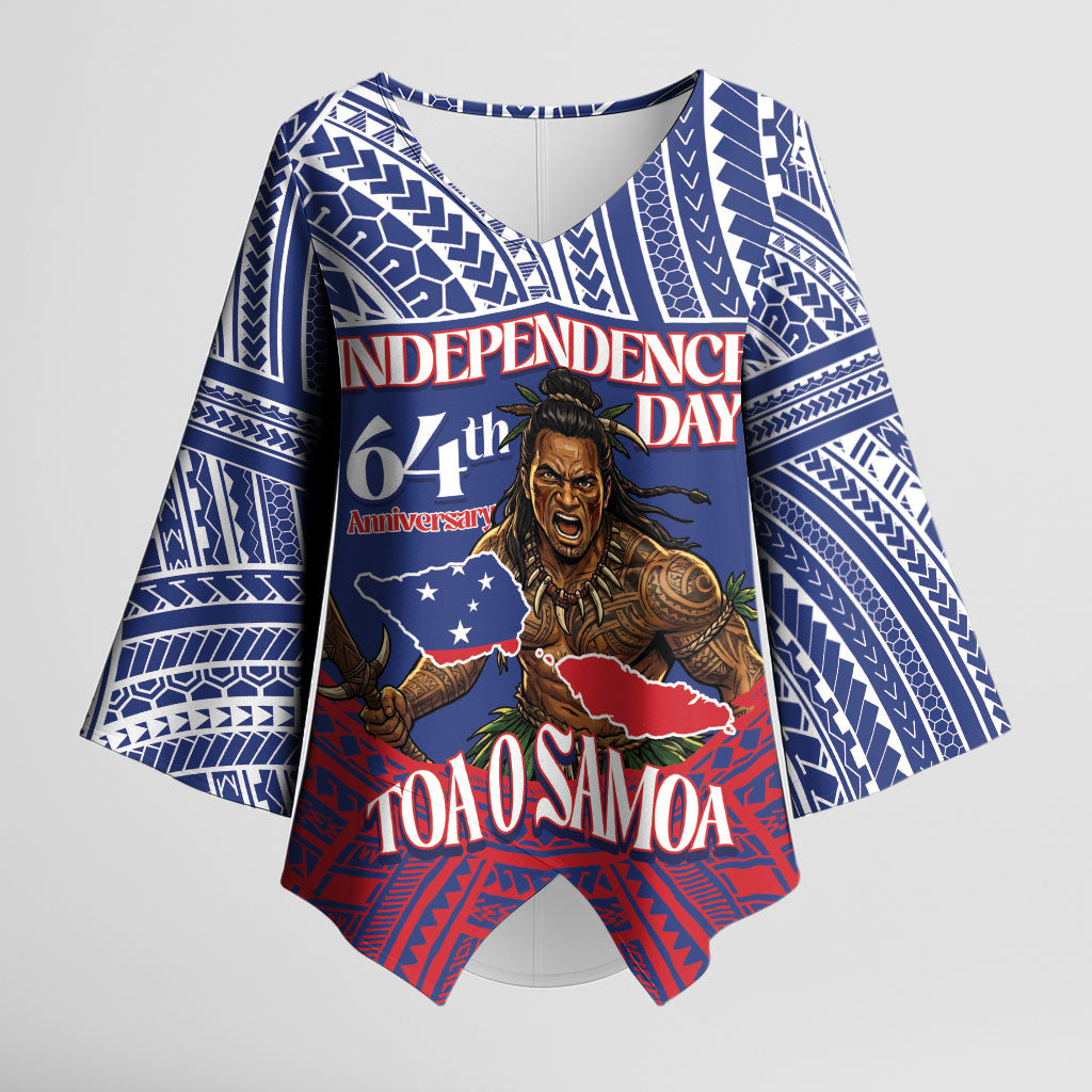 Personalised Samoa Independence Day Kimono Sleeve Blouse 64th Anniversary Toa O Samoa