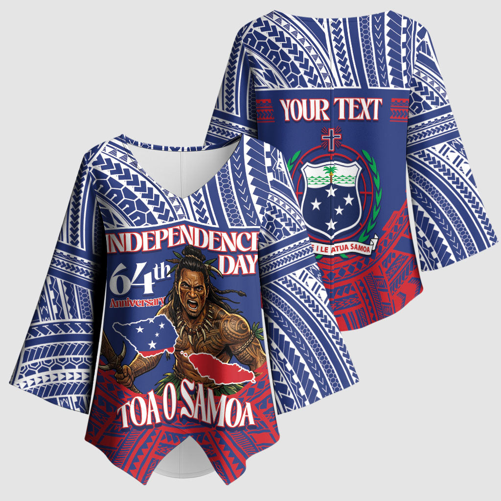 Personalised Samoa Independence Day Kimono Sleeve Blouse 64th Anniversary Toa O Samoa